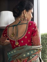 Multicolor Banarasi Silk Bridal Lehenga Choli